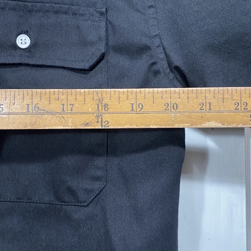 So Chosen Worldwide Edition Mens Black Short Sleeve Work Shirt Large Embroidered